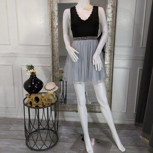 Black and Silver Cocktail Homecoming Formal Dress